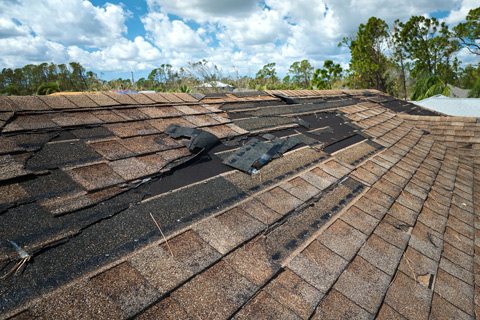 roof shingles damaged by weather