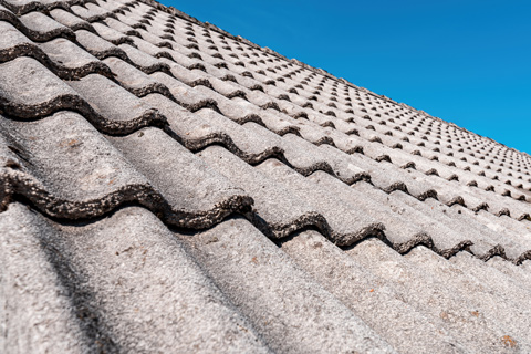 close up of concrete roof tiles